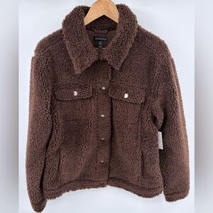 Beyond Yoga women’s Rider oversize faux shearling shacket espresso size M NWT